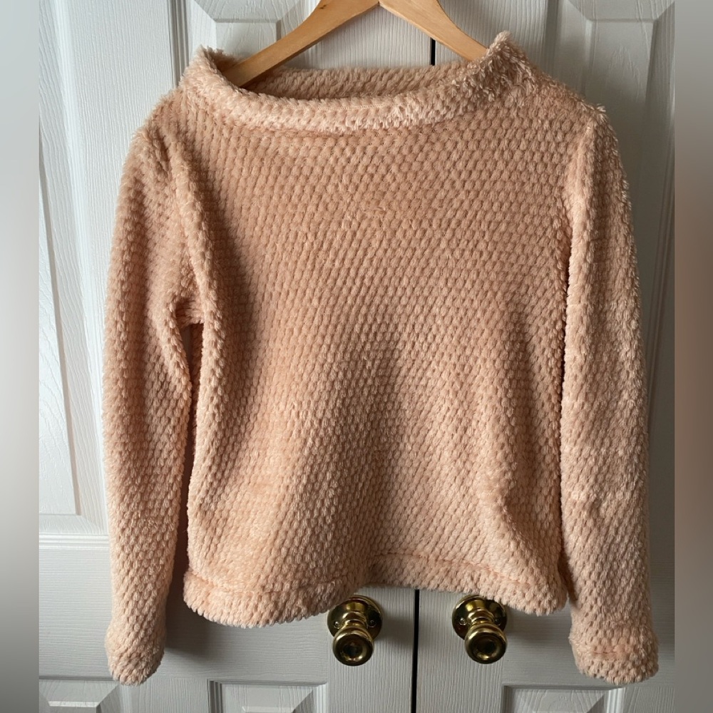 dudley‎ stephens Brighton Sherbert Pink Bubble Fleece Boatneck Top XS